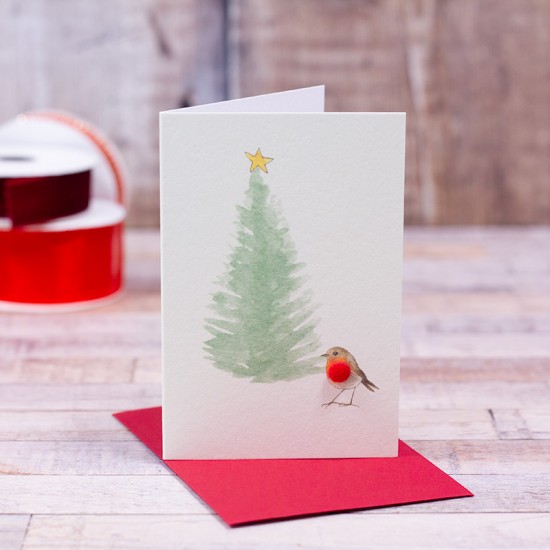 Mini Christmas Robin and Fir tree